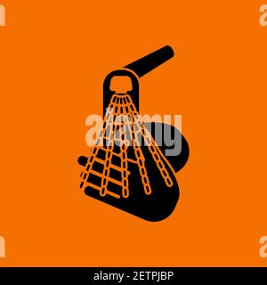 Hand Washing Icon. Black on Orange Background. Vector Illustration. Stock Vector