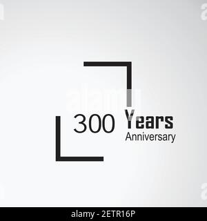 300 Year Anniversary Vector Template Design Illustration box Stock Vector