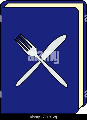 Menu Book Icon. Editable Outline With Color Fill Design. Vector Illustration. Stock Vector