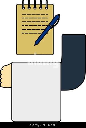 Waiter Take Oder Icon. Editable Outline With Color Fill Design. Vector Illustration. Stock Vector