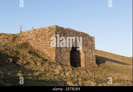 Hadrian's Wall, Northumberland, England - a probably 19th century lime ...