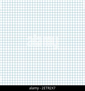 Grid paper. Abstract squared background with blue graph. Geometric pattern for school, wallpaper, textures, notebook. Lined blank isolated on Stock Vector