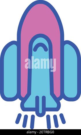 Modern spaceship icon. Outline modern spaceship vector icon for web design isolated on white background Stock Vector