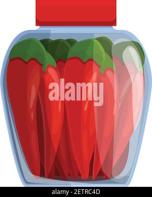 Pickled red peppers icon. Cartoon of pickled red peppers vector icon for web design isolated on white background Stock Vector
