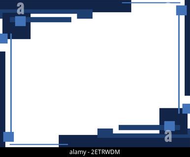 Abstract geometric lines, squares and rectangles background with copy space, blue figures Stock Vector