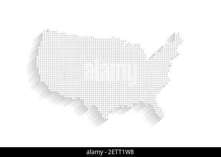 Dotted Style of white color United States map, white dotted USA map ...