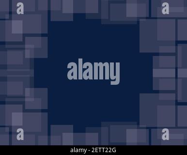 Abstract geometric squares and rectangles background with copy space, pattern, repeating elements, blue wallpaper Stock Vector