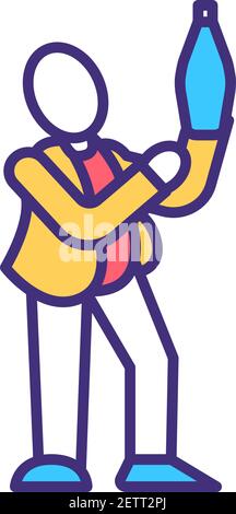 Sommelier RGB color icon Stock Vector