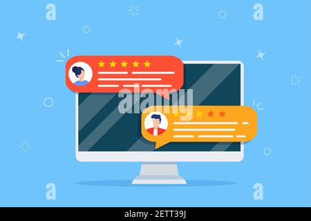 Review rating testimonials online Stock Vector
