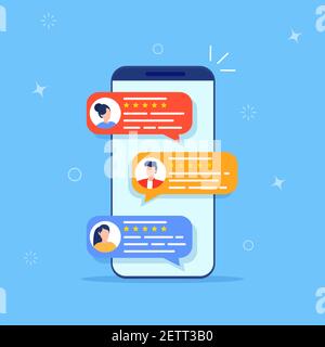 Review rating testimonials online Stock Vector