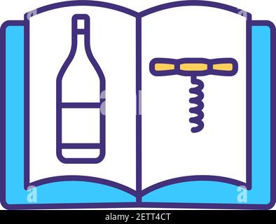 Wine accessories and storage RGB color icon Stock Vector