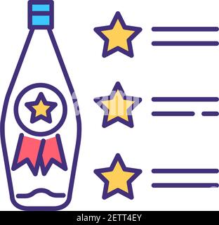 Collectible wine bottle RGB color icon Stock Vector