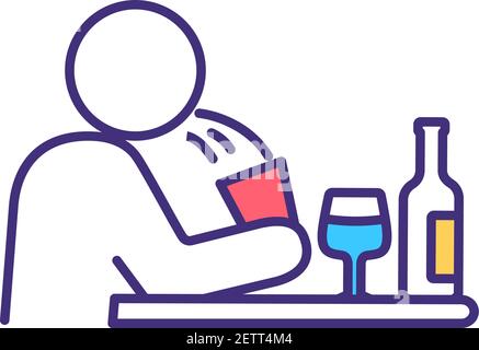 Wine etiquette RGB color icon Stock Vector