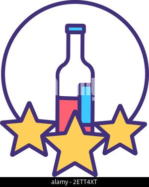 Wine quality RGB color icon Stock Vector