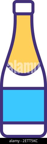 French sparkling wine RGB color icon Stock Vector