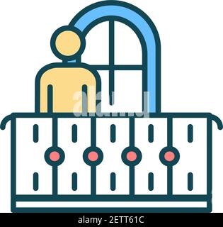 Self-isolation RGB color icon Stock Vector
