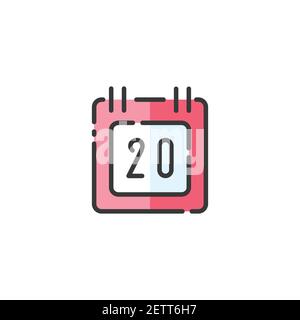 Calendar. Diary date. Filled color icon. Isolated commerce vector illustration Stock Vector