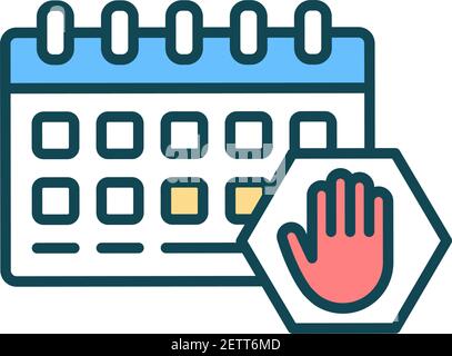 Events cancellation RGB color icon Stock Vector