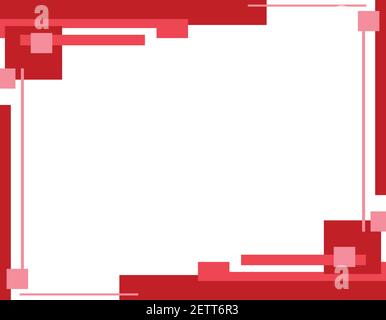 Abstract geometric lines, squares and rectangles background with copy space, red figures Stock Vector