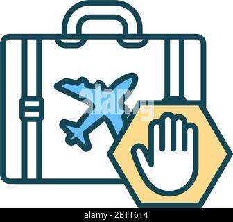 Trip cancellation RGB color icon Stock Vector