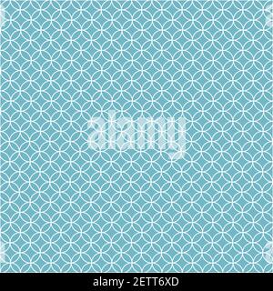 Abstract seamless pattern, geometric background made from circles, repeating elements, blue wallpaper Stock Vector