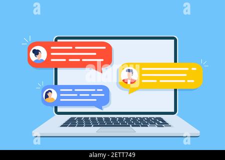 Computer online chat notices Stock Vector