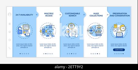 Online library benefits onboarding vector template Stock Vector