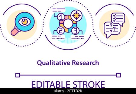Qualitative research concept icon Stock Vector