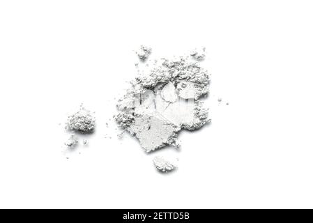 The texture of gray powder eye shadow or cosmetic clay. Stock Photo