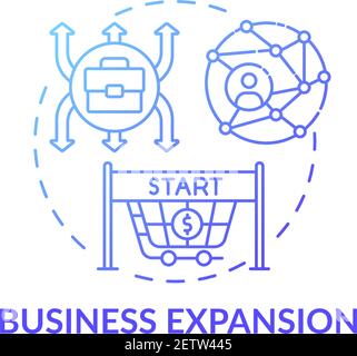 Business expansion blue gradient concept icons set Stock Vector Image ...