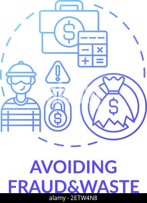 Avoiding fraud and waste concept icon Stock Vector