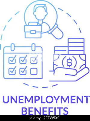 Unemployment benefits concept icon Stock Vector