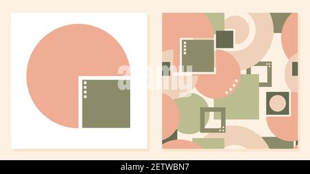 Abstract geometric pattern. Seamless background in calm colors. Trendy fabric and textile design. Geometric background. Stock Vector
