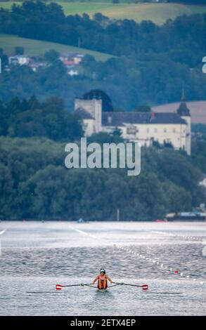 Linz, Austria, Sunday,  25th Aug 2019, FISA World Rowing Championship, Regatta,   [Mandatory Credit; Peter SPURRIER/Intersport Images]  16:17:38, Sunday Stock Photo