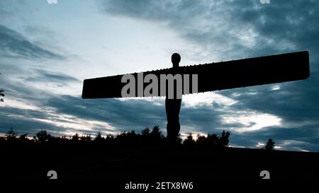 Angel of the North statue in Newcastle upon Tyne Gateshead, UK negative space Stock Photo