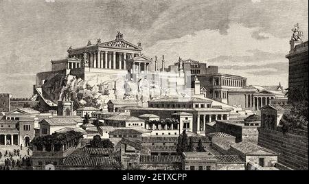 Artistic reconstruction. The Capitol from the Emperors' Palaces on the ...