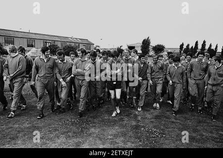 Leeds United FC team training 1971 July Stock Photo