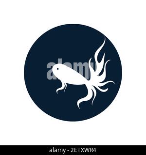 Fish animal aquatic logo beta fish design vector and illustration Stock Vector