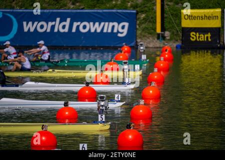 Linz, Austria, Sunday,  25th Aug 2019, FISA World Rowing Championship, Regatta,   [Mandatory Credit; Peter SPURRIER/Intersport Images]  11:56:12, Sunday Stock Photo