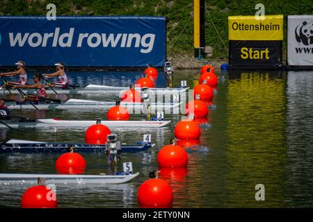 Linz, Austria, Sunday,  25th Aug 2019, FISA World Rowing Championship, Regatta,   [Mandatory Credit; Peter SPURRIER/Intersport Images]  11:51:08, Sunday Stock Photo