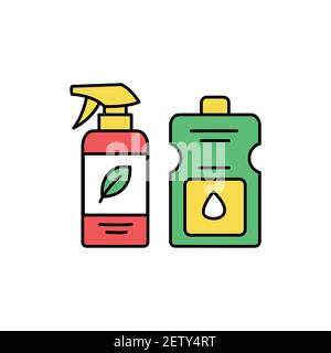 Eco household clean products color line icon. Pictogram for web page, mobile app, promo. UI UX GUI design element. Editable stroke. Stock Vector