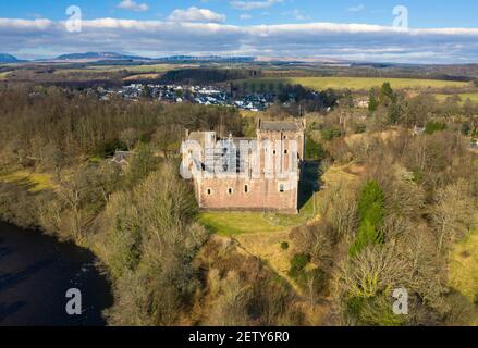 Doune Castle on the banks of the River Teith, Doune, Stirling District, Scotland. Stock Photo