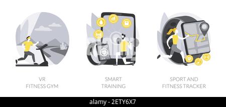 New fitness technology abstract concept vector illustrations. Stock Vector