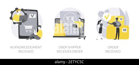 Order status abstract concept vector illustrations. Stock Vector