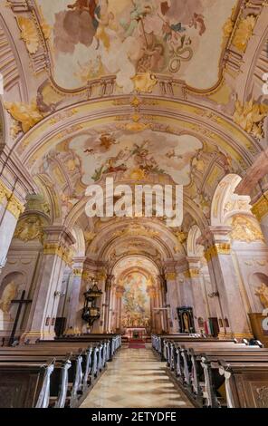 Baroque interior of Church of Mary Magdalene in Zalaegerszeg, Western Transdanubia, Hungary, Central Europe Stock Photo