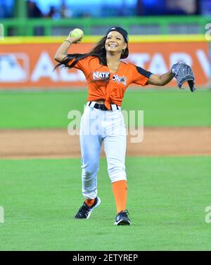 The All-Star and Legends Celebrity Softball Game at Marlins Park in Miami,  Florida. Featuring: Christina Milian Where: Miami, Florida, United States  When: 09 Jul 2017 Credit: Johnny Louis/WENN.com Stock Photo - Alamy