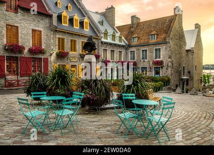 The streets of the historic old town in Quebec City, Canada Stock Photo