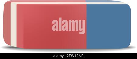 red and blue rubber eraser isolated on white vector illustration Stock Vector