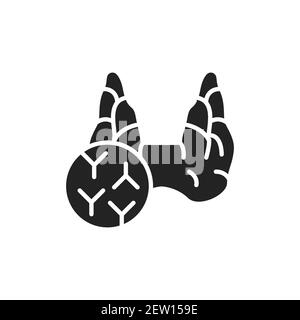 Autoimmune thyroiditis doctor color line icon. Isolated vector element. Stock Vector