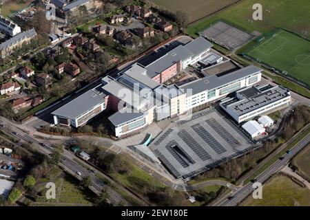 aerial view of York College, North Yorkshire, UK Stock Photo